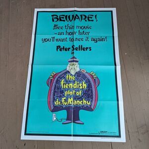 Vintage "The Fiendish Plot Of Dr. FuManchu" 1980 One Sheet Original Movie Poster